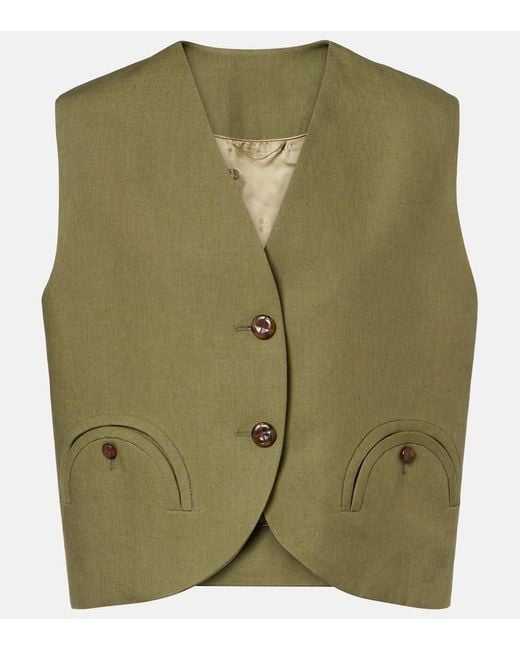 Blazé Milano Green Midday Sun Linen Vest