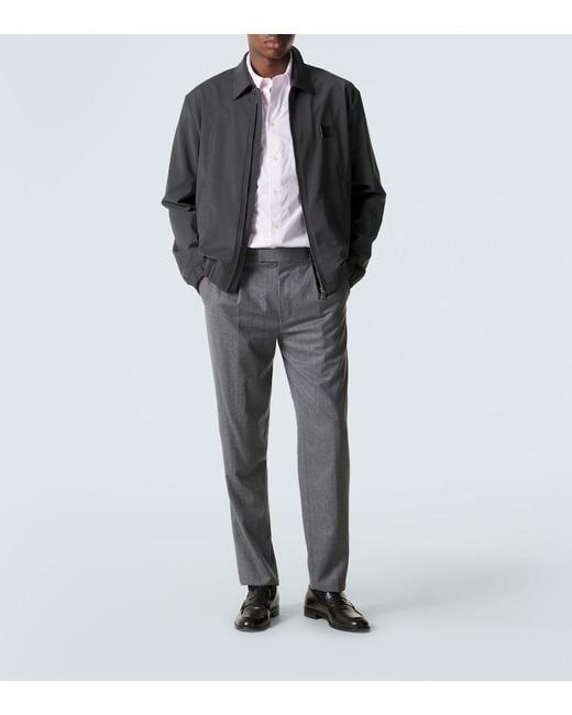 Dolce & Gabbana Gray Logo-Appliquéd Wool-Blend Jacket for men