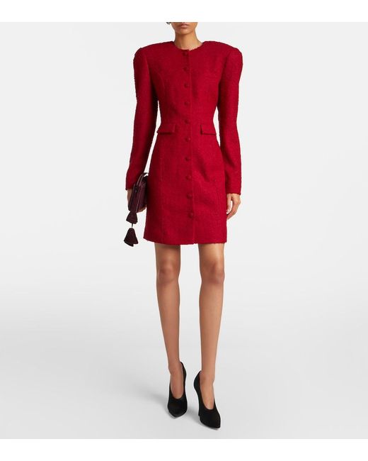 Magda Butrym Red Boucle Minidress