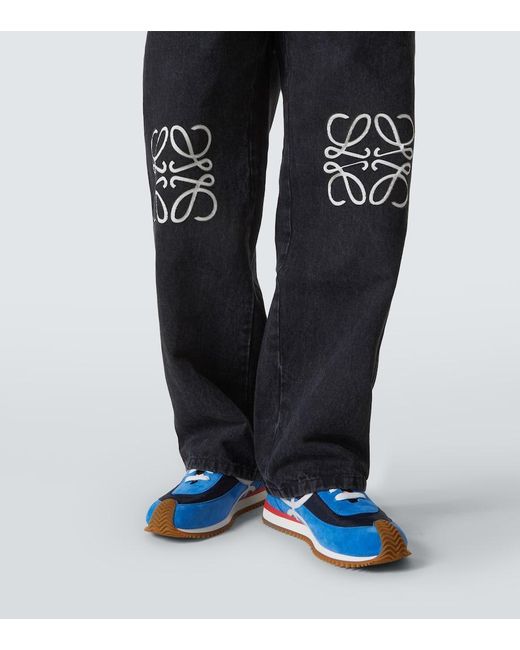 Jeans Regular Anagram di Loewe in Blue da Uomo