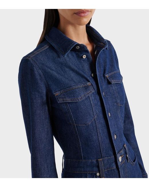 Vestido Camisero De Denim 7 For All Mankind de color Blue