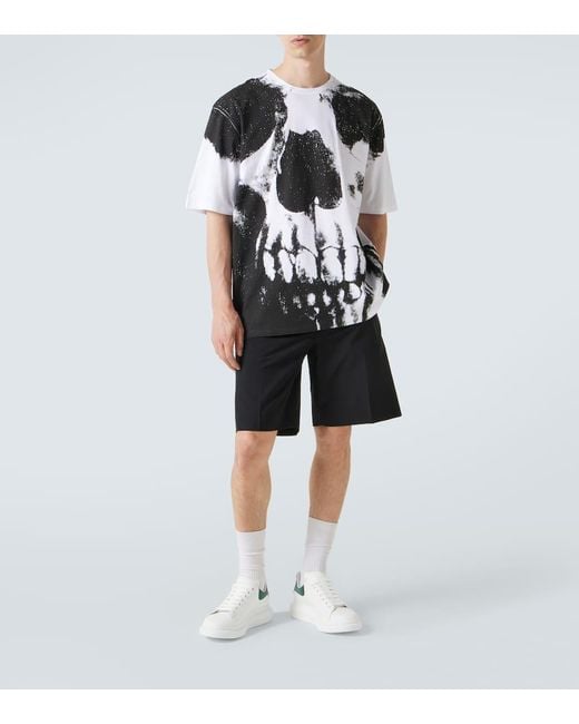 Camiseta Skull De Jersey De Algodon Alexander McQueen de hombre de color Black