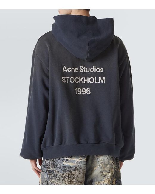 Sudadera En Mezcla De Algodon Con Logo Acne de hombre de color Blue