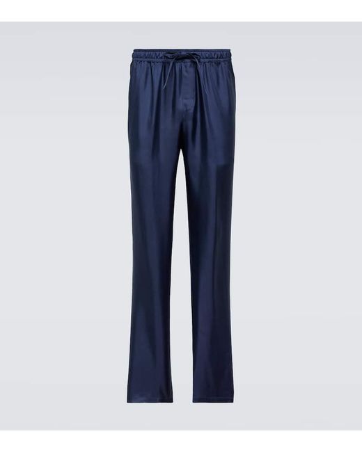 Pantalones de pijama de seda Dolce & Gabbana de hombre de color Blue