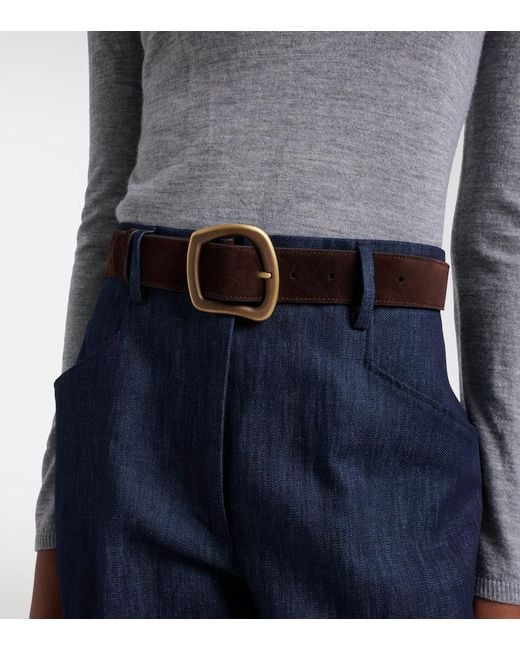 Gabriela Hearst Brown Simone Suede Belt