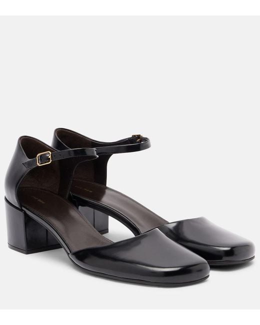The Row Black Penelope Leather Pumps