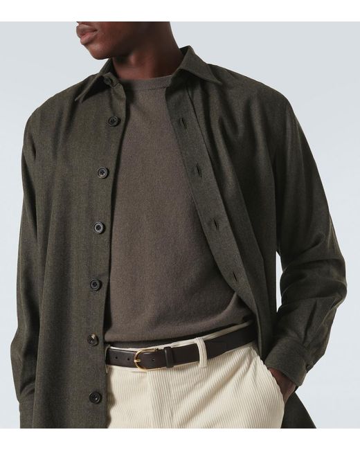 Rubinacci Metallic Leather Belt for men