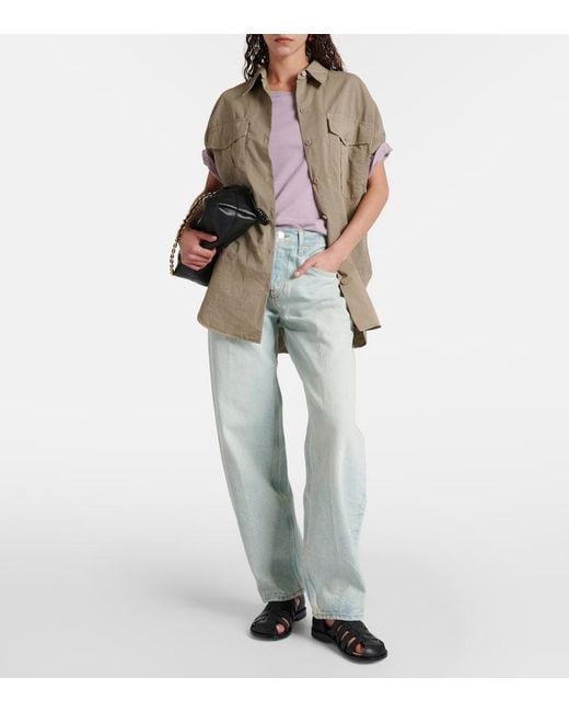 Re/done Blue Mid-Rise Straight Jeans