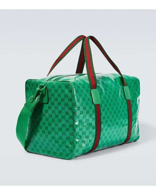 Gucci GG Large Crystal Canvas Duffel Bag in Green for Men Lyst