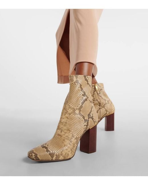 Chloé Natural Ankle Boots Ambre Aus Leder