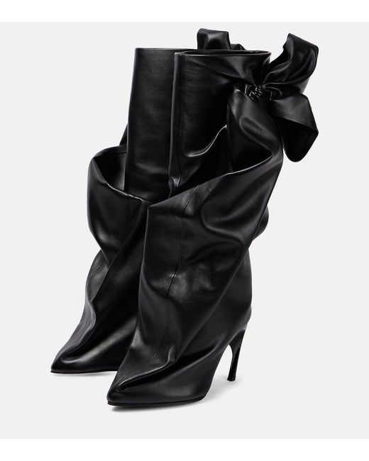 Botas altas de piel Alexander McQueen de color Black