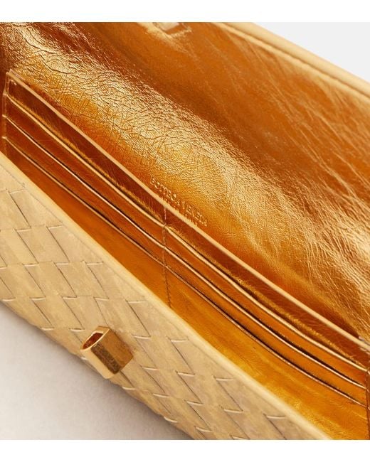 Bottega Veneta Clutch Andiamo Aus Metallic-Leder