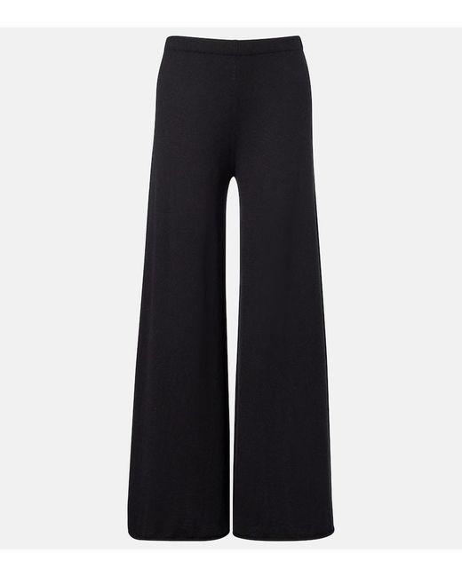 Lisa Yang Blue Ainsley Cotton And Cashmere Wide-Leg Pants