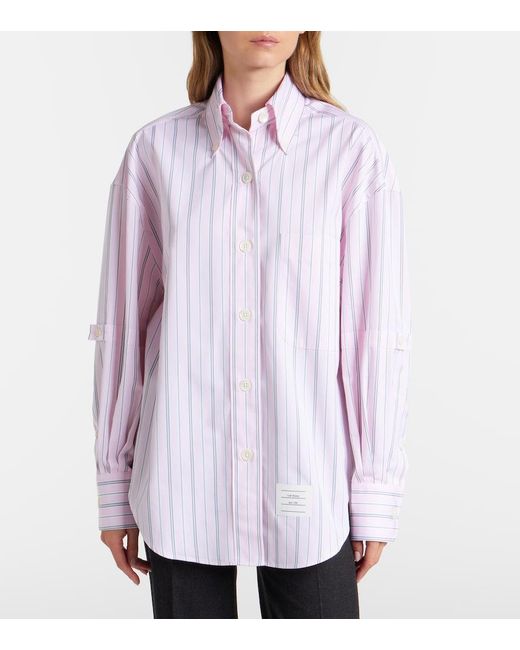 Thom Browne Purple Striped Cotton Poplin Shirt