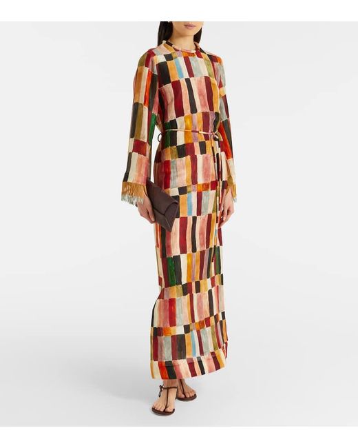 X Lrnce Vestido Largo Majorelle De Lino Y Seda ALÉMAIS de color Orange