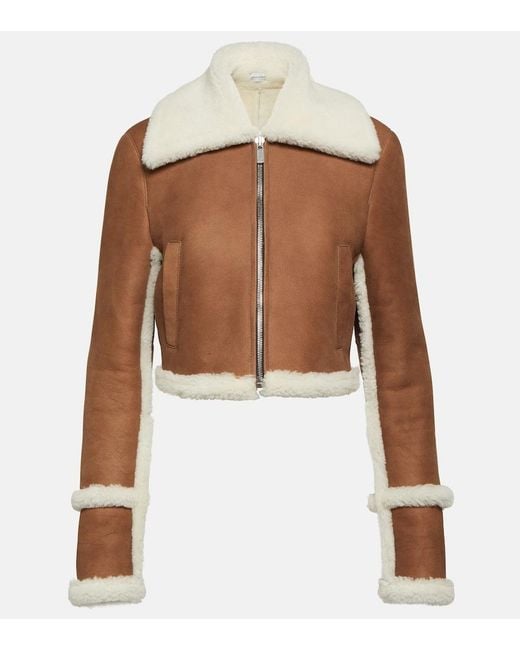 Magda Butrym Brown Shearling-Lined Suede Jacket