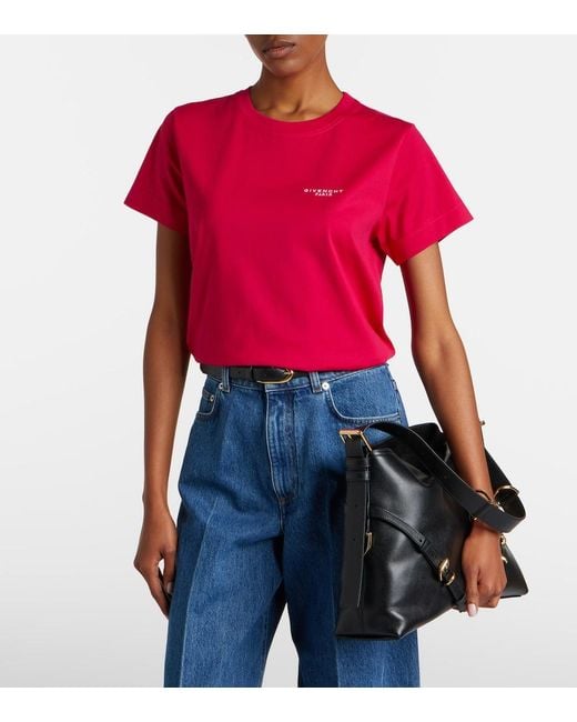 Givenchy Red Logo Cotton Jersey T-Shirt