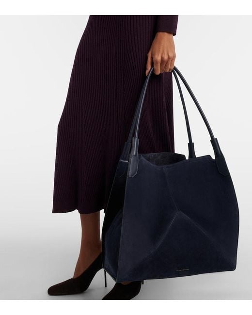 Victoria Beckham Blue Victoria Suede Tote Bag