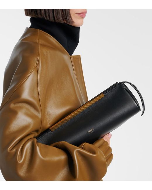 Khaite Black Donna Leather Clutch