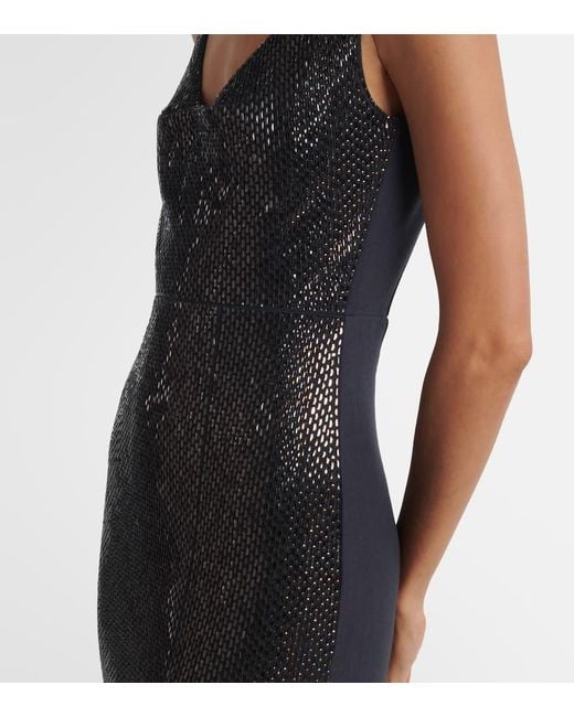 Roland Mouret Black Verzierte Robe Aus Crepe