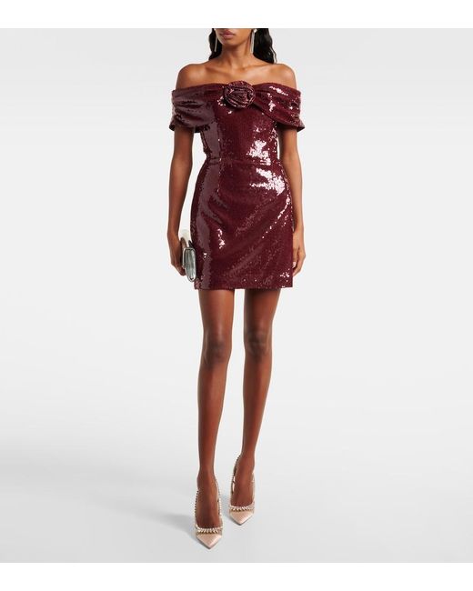 Rebecca Vallance Purple X Nicky Hilton Zelda Sequined Minidress