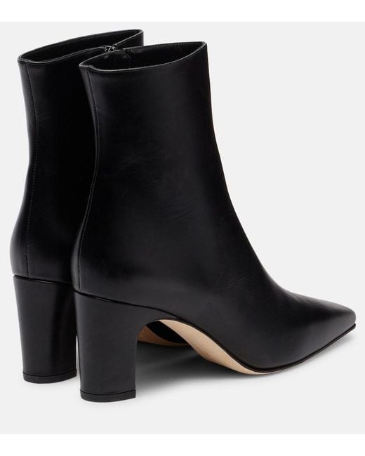 Manolo Blahnik Black Ofaralo Leather Ankle Boots