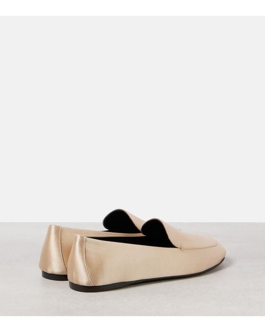 Khaite Natural Monroe Satin Loafers