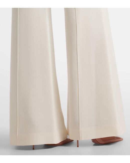 Elie Saab White High-Rise Cady Wide-Leg Pants
