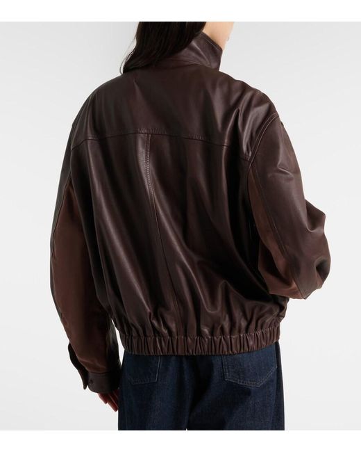 Lemaire Brown Leather Blouson Jacket