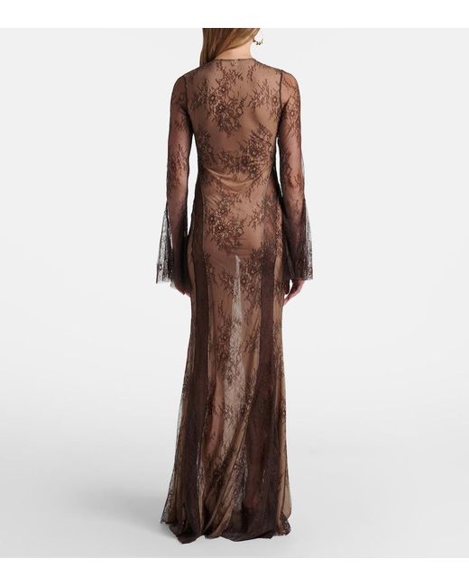 Bananhot Brown Nori Lace Maxi Dress