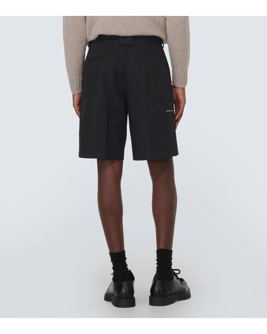 Shorts in misto cotone di Lanvin in Black da Uomo