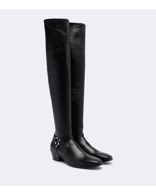 Tom Ford Black Leather Over-The-Knee Boots
