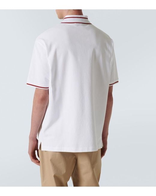 Gucci White Logo Cotton Polo Shirt for men
