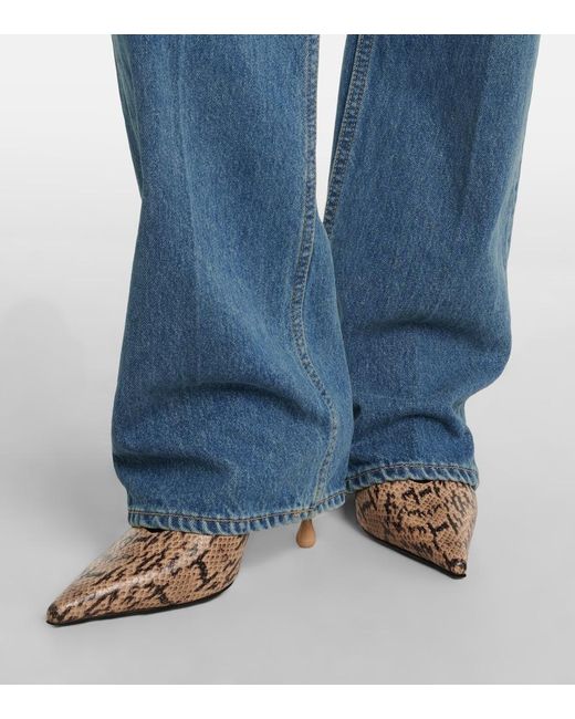 Jimmy Choo Natural Isa Snake-Effect Leather Slingback Pumps