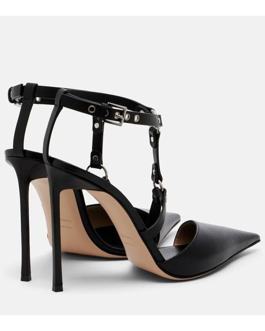 Tom Ford Black Harness Leather Slingback Pumps
