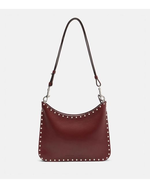 Phoebe Philo Red Small Stud Gig Leather Shoulder Bag