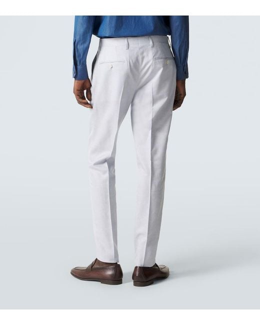 Lardini Blue Wool, Silk And Linen Suit for men