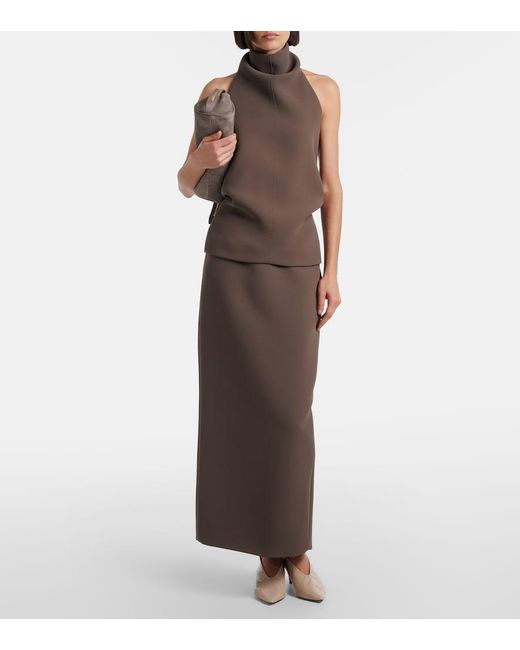 Khaite Brown Rone Halterneck Top