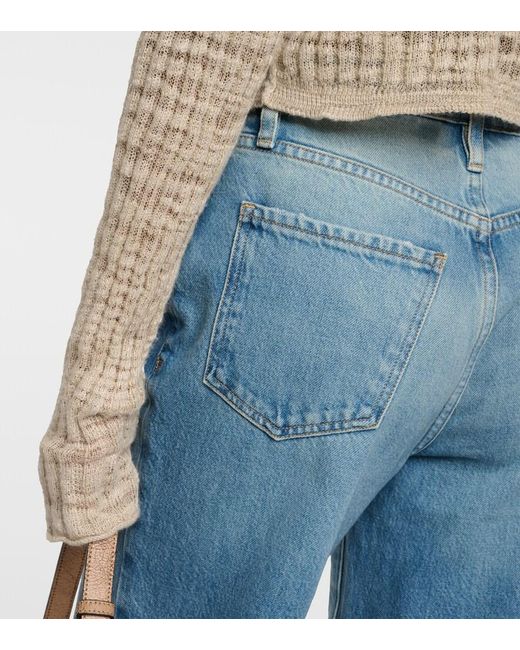 FRAME Blue Le Jane High-Rise Wide-Leg Jeans