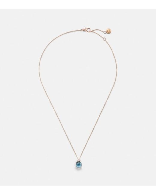 Pomellato White Nudo Mini 18Kt Rose Necklace With Topaz And Diamonds