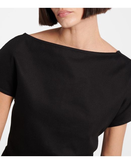 J.W. Anderson Black Lace-Trimmed Asymmetric Cotton Top