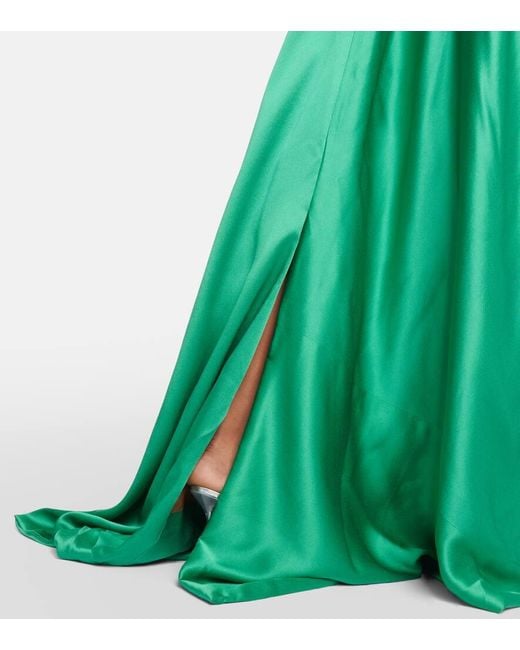 Vivienne Westwood Green Off-Shoulder-Robe Aus Satin