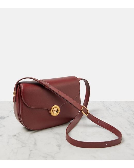 Loro Piana Purple Ghiera Small Leather Crossbody Bag