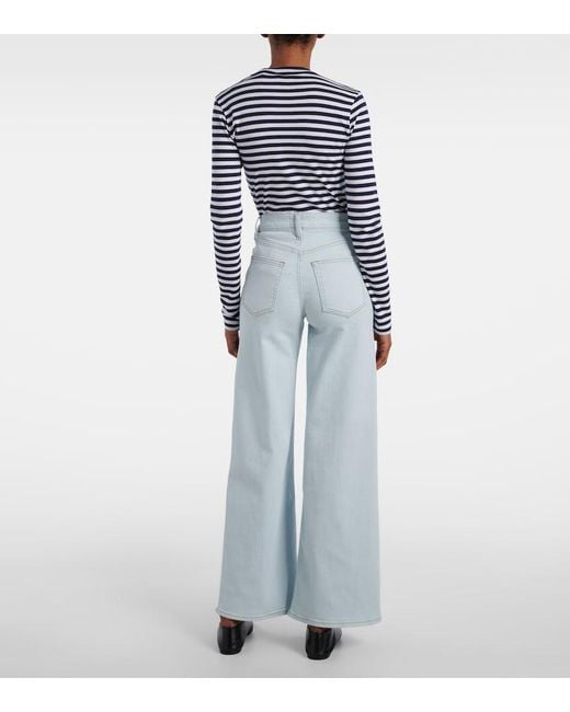 FRAME Blue Le Slim Palazzo Wide-Leg Jeans