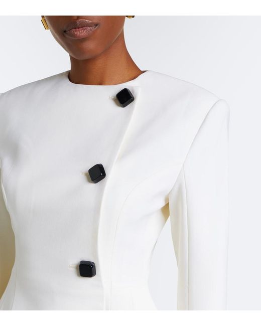 Rachel Gilbert White Finley Wool-Blend Minidress