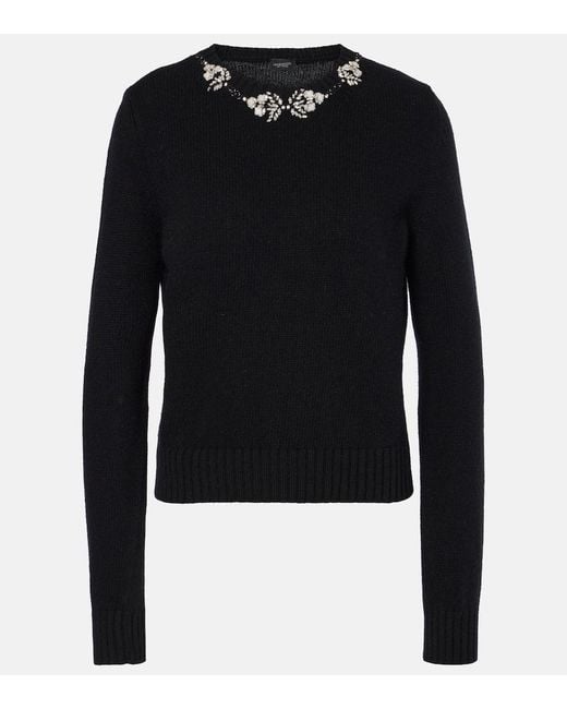 Giambattista Valli Black Embellished Wool Sweater