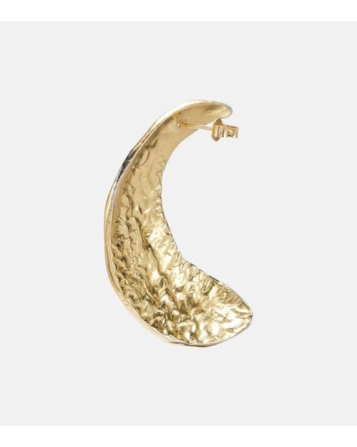 YSSO Metallic Broken Shell 24Kt-Plated Earrings