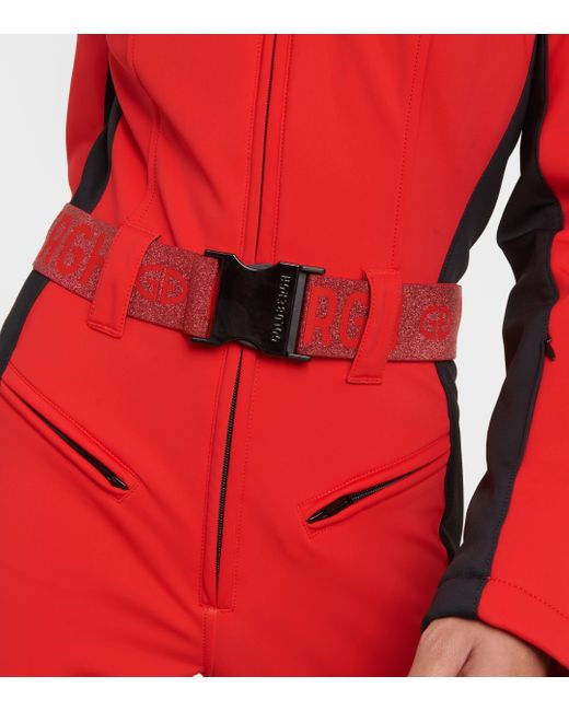 Goldbergh Red Parry Faux Fur-trimmed Ski Suit