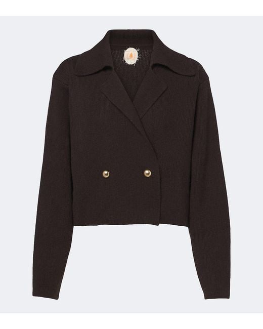 Jardin Des Orangers Black Cropped Wool And Cashmere Jacket