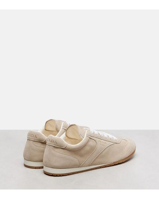 Prada White Suede Sneakers